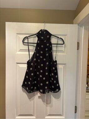Zara Black Polka Dot Halter Top